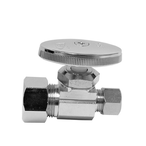 Jones Stephens 5/8" OD x 3/8" OD Chrome Plated Multi Turn Supply Stop, Straight S10303 - main